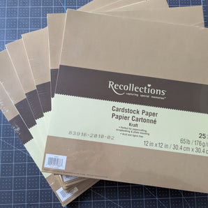 Recollections Kraft 12 x 12-inch Cardstock Paper - Sold Separately