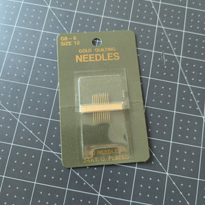 24k Gold Plated Quilting Needles - Size 12
