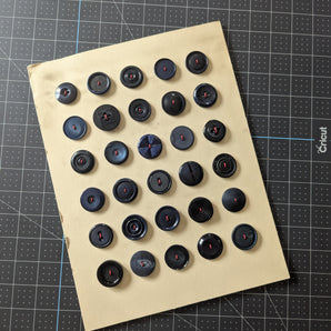 Set of Vintage Plastic Navy Sew-Thru buttons