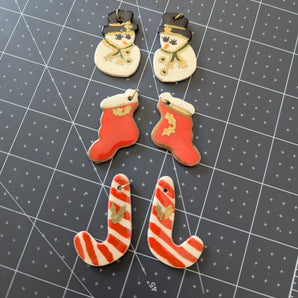 Set of 6 Handmade / Hand-Painted Ceramic Charms - Lot C