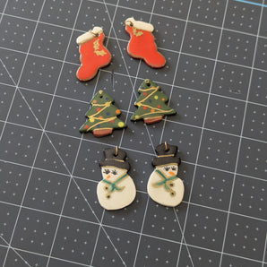Set of 6 Handmade / Hand-Painted Ceramic Charms - Lot F