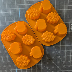 Pumpkin & Leaf 2pc Silicone Soap-Making Molds