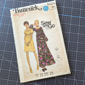 1970s Butterick #6124 "Sew and Go" Dress Pattern