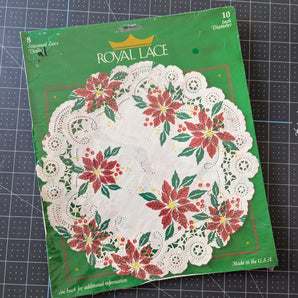 Royal Lace Paper Doilies - Poinsettias - 10inch - Pack of 8