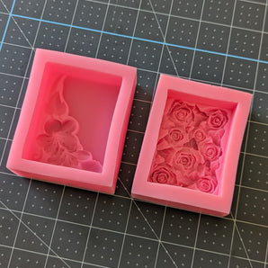 Set of 2 Floral Soap Bar Silicone Molds