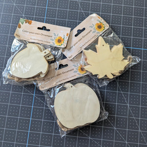 Color-Your-Own Ornament Fall Wood Craft Bundle