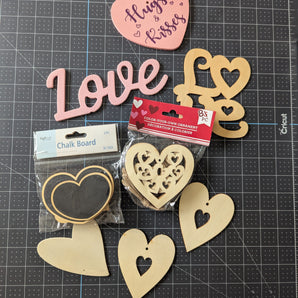 Love & Kisses - Wood Craft Supplies Bundle