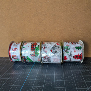 Christmas Wire-Edged Craft Ribbon Bundle - Lot B