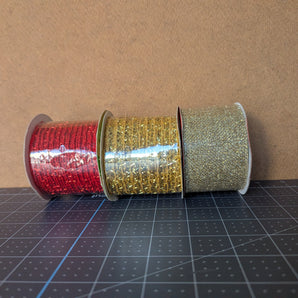 Christmas Wire-Edged Craft Ribbon Bundle - Lot D
