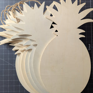 Hanging Wooden Pineapple Forms - Approx 8.5in W x 17.5in H - Sold Separately