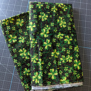 Four Leaf Clover - Cotton Remnant - 2pcs, Totaling 2yds, 42in Width