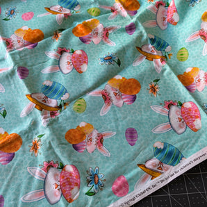 Daisy Kingdom "Bunny Sensation" Cotton Remnant - 1yd, 43in Width