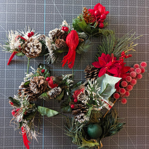 Birds Christmas Floral Crafts Bundle - Lot D