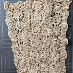 Vintage Long Crocheted Table Linen ReFabric