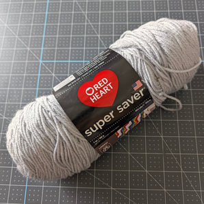 Red Heart Super Saver Yarn - Partial (6oz)Skein - Light Grey