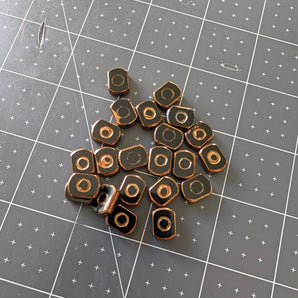 Glass Beads with Metal Look Finish