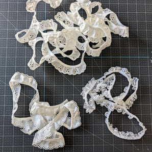 Bundle of 3 Vintage Ruffled Trims - 4.5 Total Yards