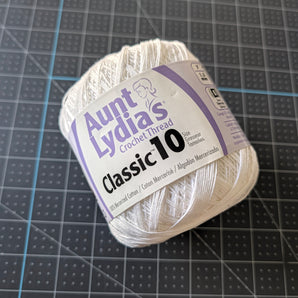 Aunt Lydia's Mercerized Cotton Crochet Thread - Classic 10 - White