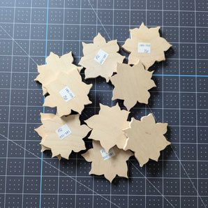 Set of Wooden Poinsettias