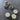 Two Strand Beads - Silver Plastic with Faceted Gray Center