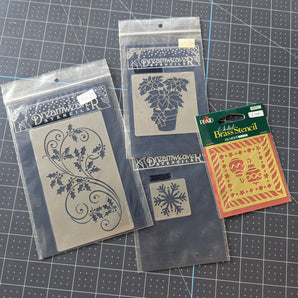 Set of 4 Christmas Themed Embossing Stencils
