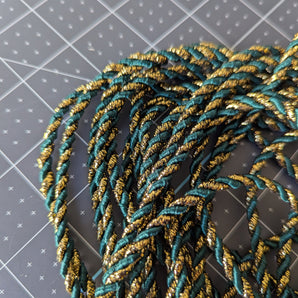 Green and Gold Twisted Cord