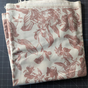 Pink Floral Decorator Fabric (Stained) - 1.5yds, 64in width
